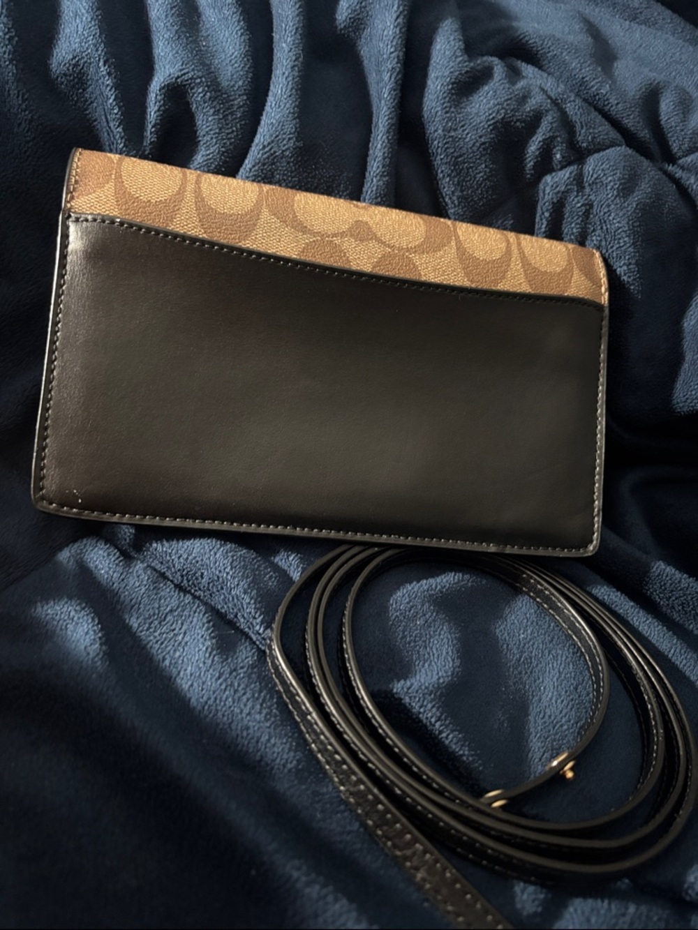 COACH CHELSEA TATTOO ROSE HAYDEN FOLD OVER CROSSBODY TAN/BLACK GLITTER 76771 EUC - Picture 14 of 16